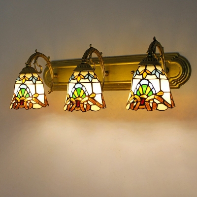 Vanity Light Flared Shade Tiffany Style Glass Ceiling Vanity Light Fixtures for Living Room