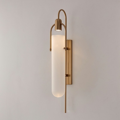 1-Light Sconce Lights Minimalism Style Cylinder Shape Metal Warm Light Wall Mount Lamp