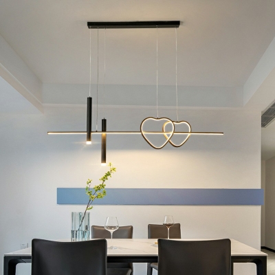 5 Lights Strip Shade Hanging Light Modern Style Acrylic Pendant Light for Living Room