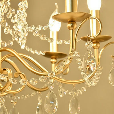 Ceiling Pendant Light Candle Shade Modern Style Crystal Hanging Light for Living Room