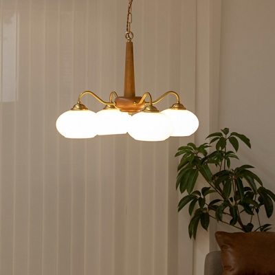 Chandelier Pendant Light Oval Shade Modern Style Glass Pendant Light for Living Room