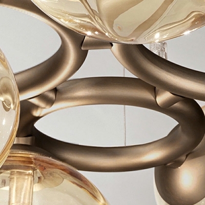 Clear Ceiling Lamp Globe Shade Modern Style Glass Chandelier Pendant Light for Living Room