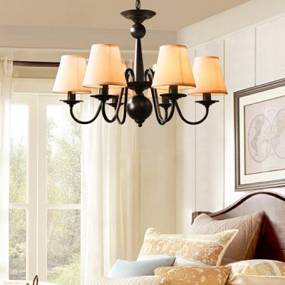 Hanging Chandelier Modern Style Fabric Suspension Light for Living Room