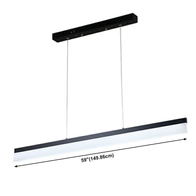 Modern Island Lamps Simple Linear LED Pendant Light Fixtures for Dining Room