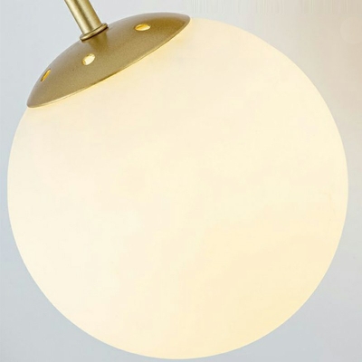 Opal Glass Globe Wall Light Fixtures Modern Style 1-Light Wall Mount Light in Gold