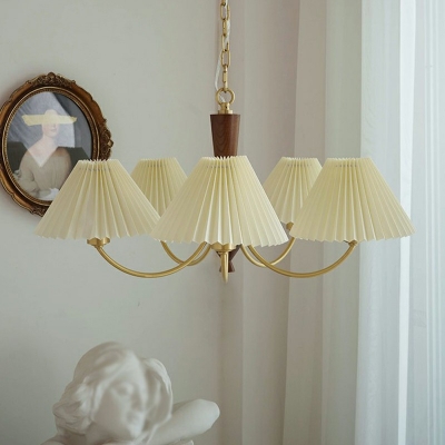 White Pendant Lighting Umbrella Shade Hanging Light Modern Style Fabric Pendant Light for Living Room