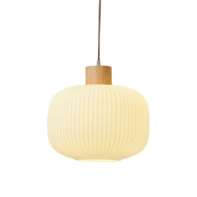 Wooden Suspension Pendant White Color Hanging Light Fixtures for Living Room