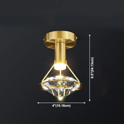 1 Light Crystal Close To Ceiling Lamp Modern Elegant Flush Mount Spotlight for Living Room