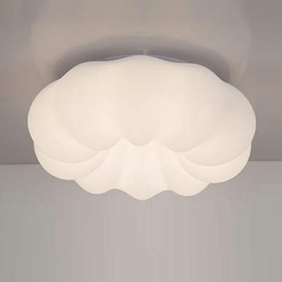 1-Light Flush Mount Chandelier Kids Style Cloud Shape Plastic Ceiling Mounted Fixture