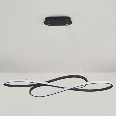 1-Light Island Lighting Simplicity Style Circle Shape Metal Chandelier Light Fixture