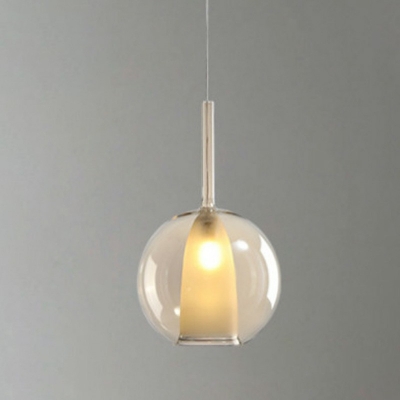 1-light Pendant Lights Modernist Style Globe Shape Glass Hanging Ceiling Light