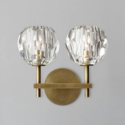 1-Light Sconce Light Minimalist Style Globe Shape Metal Wall Mounted Lamp