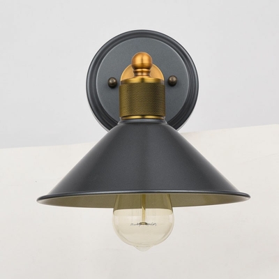 1-Light Sconce Lights Industrial Style Cone Shape Metal Wall Light Fixture