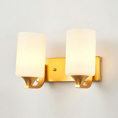 1 Light Tubular Wall Sconce Lighting Modern Style Metal Wall Lighting Fixtures in Yellow