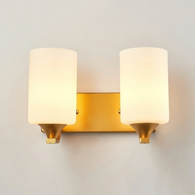 1 Light Tubular Wall Sconce Lighting Modern Style Metal Wall Lighting Fixtures in Yellow
