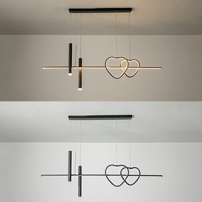 5 Lights Strip Shade Hanging Light Modern Style Acrylic Pendant Light for Living Room