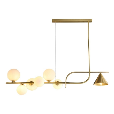 7-light Island Lamp Fixture Simplicity Style Cone Shape Metal Pendant Light Fixtures