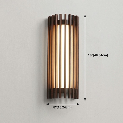 Creative Wood LED Wall Sconce Light Japanese Style Creative Wall Lamp for Bedside
