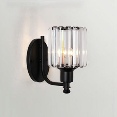 Crysyal Wall Mounted Lamps 1 Light Flush Mount Wall Sconce for Bedroom