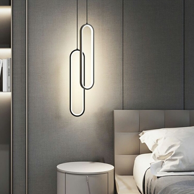 Hanging Chandelier Oval Shade Modern Style Metal Chandelier Pendant Light for Living Room