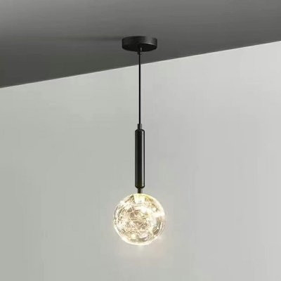 Hanging Lights Globe Shade Modern Style Glass Hanging Lamps Light for Living Room
