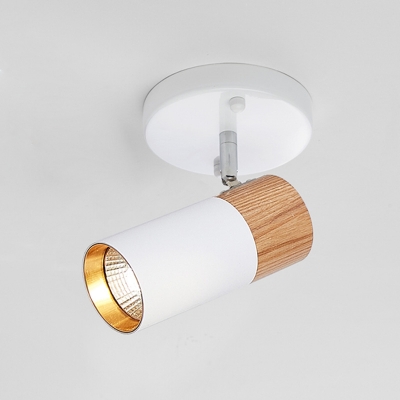 LED Flush Mount Track Lighting Nordic Style Metal Living Room Rotatable Semi Flush Light