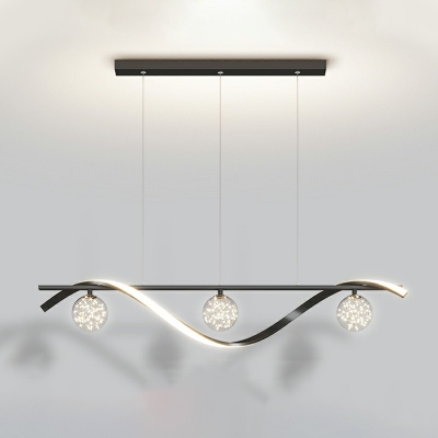 Metal Glass LED Pendant Light Modern and Simple Hanging Light for Dinning Room