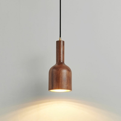 Modern Wood Drop Pendant Wood Hanging Light Fixtures for Bedroom Living Room