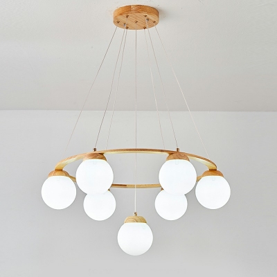 Pendant Light Globe Shade Modern Style Glass Chandelier Pendant Light for Living Room