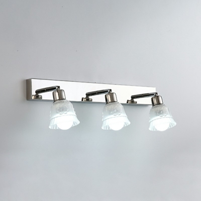 Three Lights Industrial Glass Vanity Light Fixtures Gooseneck Wall Sconce Lighting