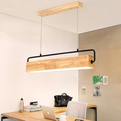 Ultra-Modern Island Lamps Simple Wood Material LED Pendant Light Fixtures for Dining Room