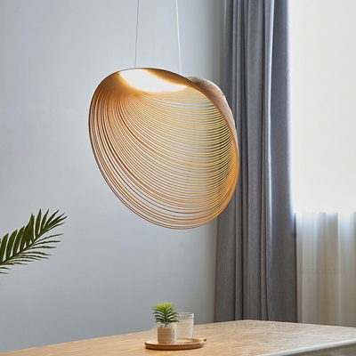 Wood 1 Light Modern Hanging Pendnant Lamp Minimalist Pendant Light for Bedroom