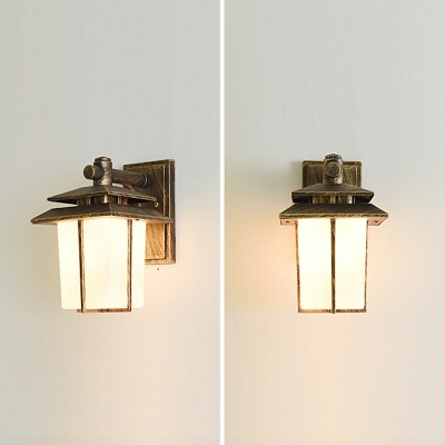 1-Light Sconce Lights Industrial Style Rectangle Shape Metal Wall Lighting