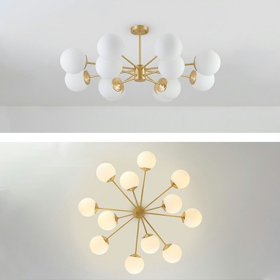 American Style Chandelier Glass Shade Ceiling Chandelier for Living Room Bedroom