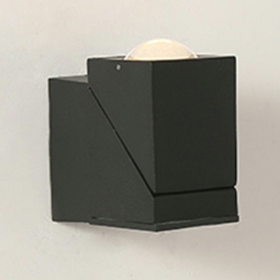 Black Half Cylinder Sconce Light Modern Style Metal 1-Light Sconce Light Fixture