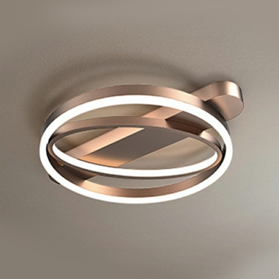Bronze Ring Flush Mount Ceiling Light Modern Style Metal 2 Lights Flush Light