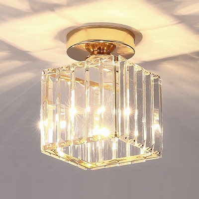 Flushmount Lighting Round Shade Modern Style Crystal Flush Mount Lighting for Living Room