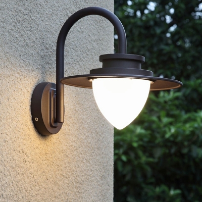 Industrial Glass 1 Light Wall Light Lamp Sconce Black Vintage Outdoor Wall Mounted Light Fixture