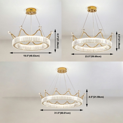 Minimalist Crown Suspended Lighting Fixture Crystal Pendant Lighting Fixtures