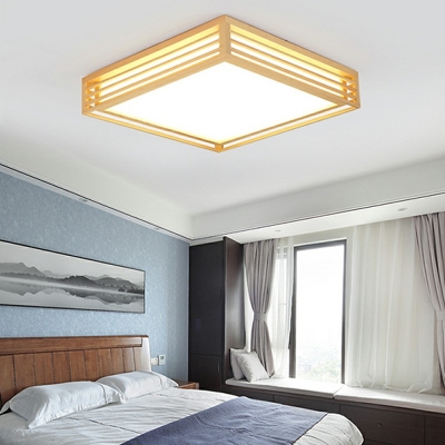 Modern Flush Mount Fixture LED Wood Flush Mount Ceiling Lamp for Living Room