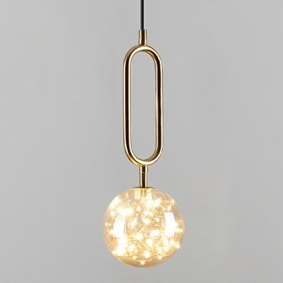 Modern Globe Hanging Pendant Lamp Creative Gold Down Lighting Pendant for Bedroom
