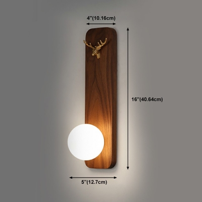 Modern Sconce Light Fixtures White Glass Shade Wall Mount Light Fixture for Bedroom