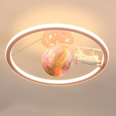 Modern Semi Flush Mount Ceiling Fixture Child's Room Creative Close to Ceiling Lamp