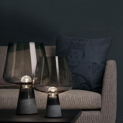 Open-Top Glass 1 Light Modern Nightstand Lamp Basic Night Table Lamps for Living Room