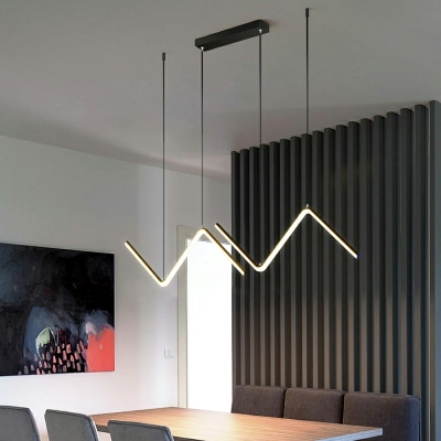 Ultra-Modern Island Lighting Linear Pendant Lights for Bar Dining Room