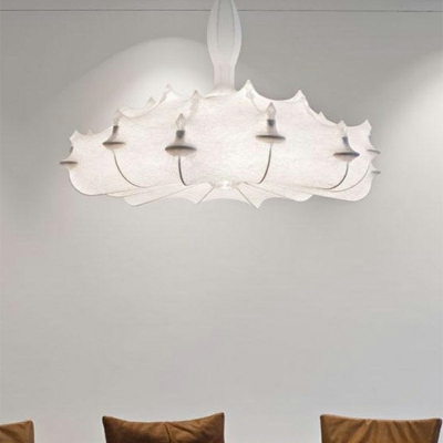 White Silk Down Lighting Hanging Light Fixtures for Bedroom Living Room