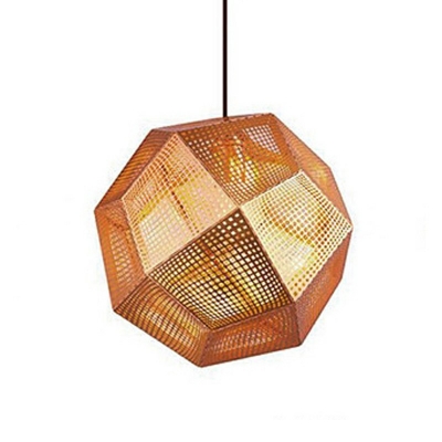 1-Light Pendant Lighting Fixtures Minimalism Style Geometric Shape Metal Suspension Lamp