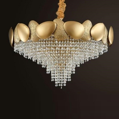 11-Light Chandelier Lighting Simplicity Style Droptear Shape Metal Hanging Ceiling Light