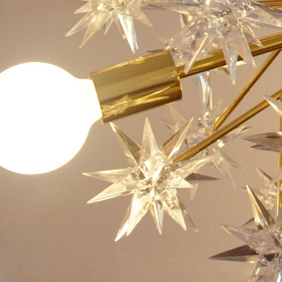 3-Light Chandelier Lighting Simplicity Style Star Shape Metal Hanging Ceiling Light