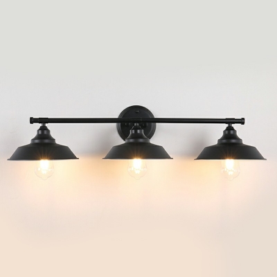 3-Light Sconce Lights Industrial Style Cone Shape Metal Wall Light Fixtures
